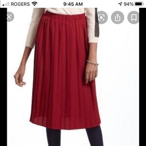 Anthropologie Pleated skirt polka dots Sz 12